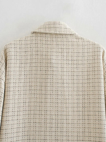 Manteau Épais à Carreaux Élégant