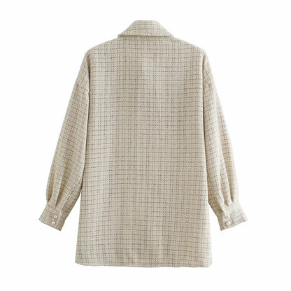 Manteau Épais à Carreaux Élégant